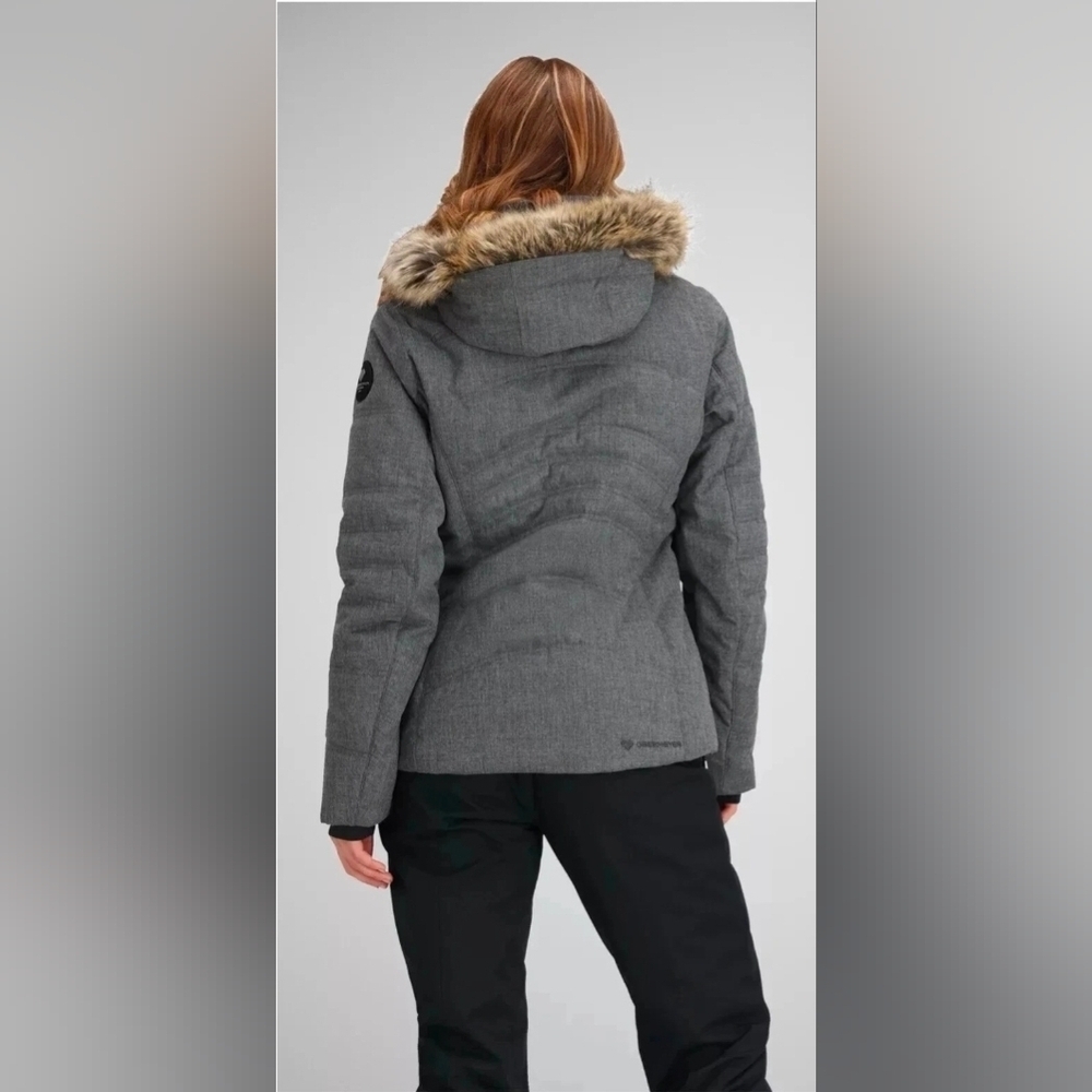 Obermeyer Tuscany II Insulated Ski Snowboard Jacket Size 8 Color Charcoal EUC - Picture 2 of 14